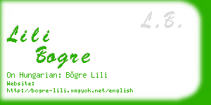 lili bogre business card
