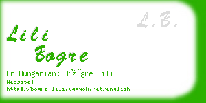 lili bogre business card